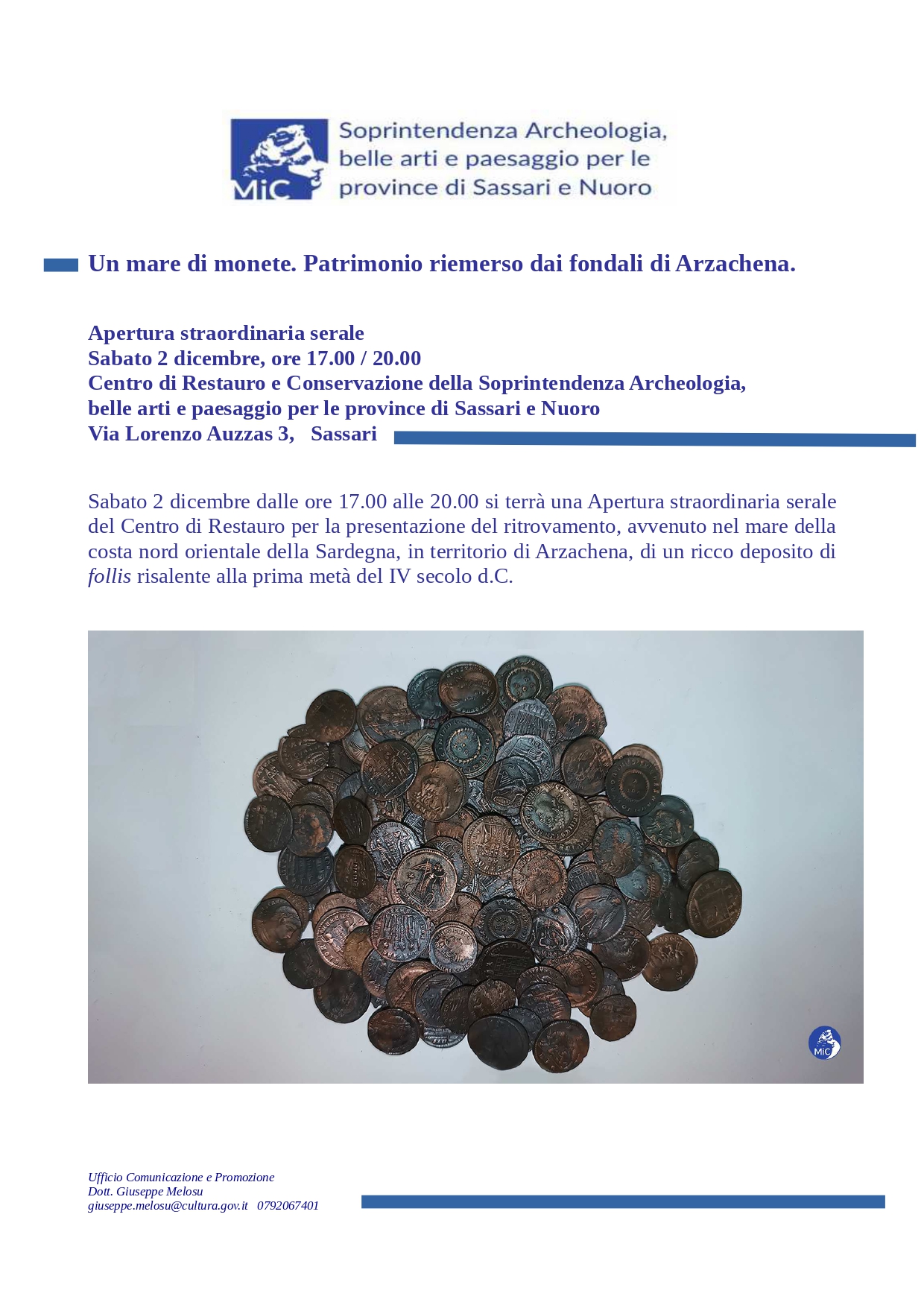 Un mare di monete. Patrimonio riemerso dai fondali di Arzachena